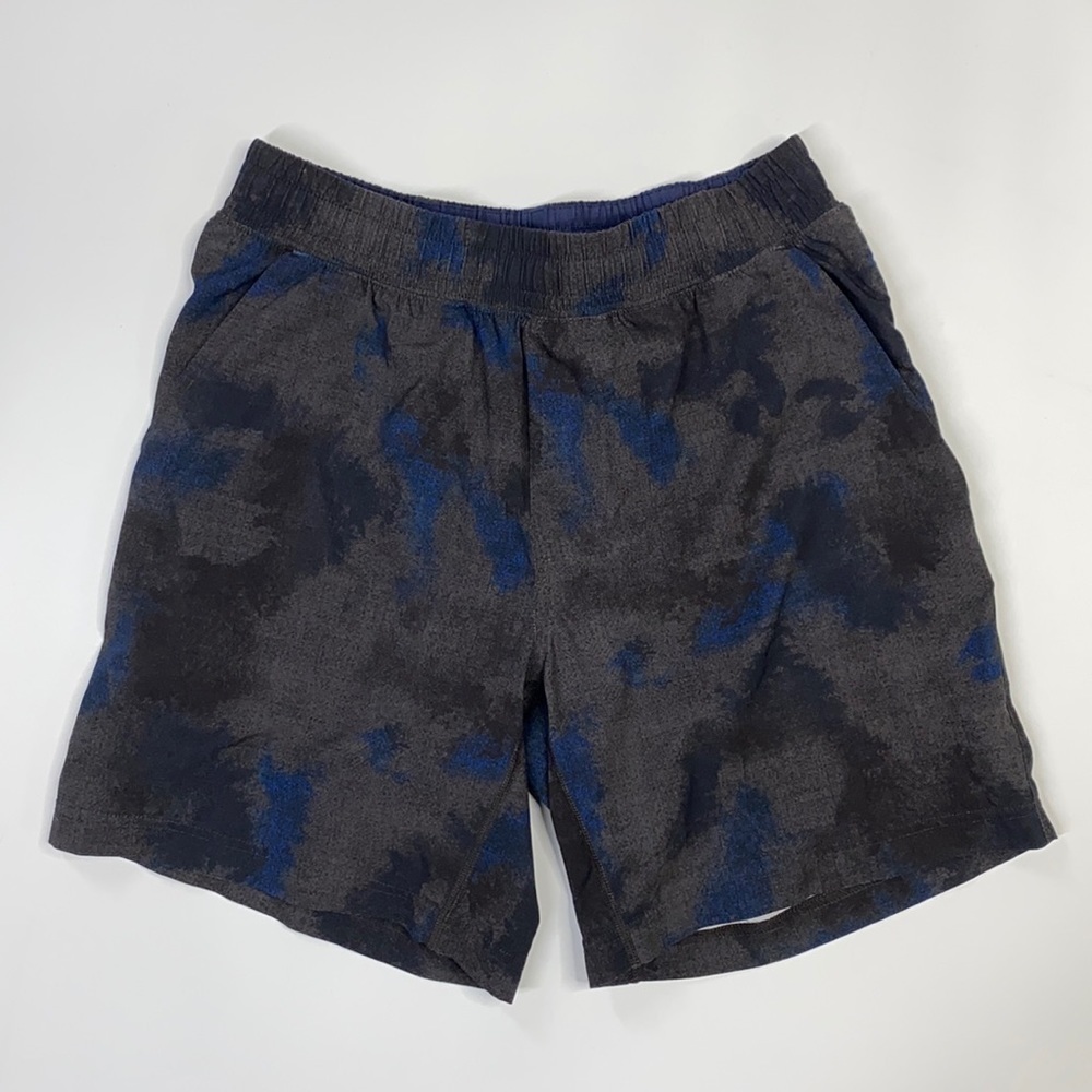 Rhone Lined Blue Gray Camo Shorts Size Small